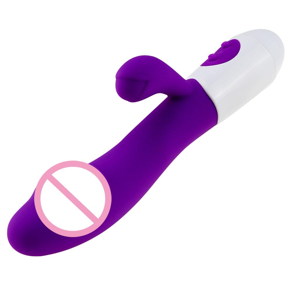 G-spot - rabbit shaped female sex toy, vibrating dildo, clitoris and vagina massager, double