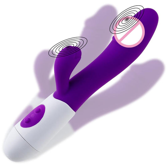 G-spot - rabbit shaped female sex toy, vibrating dildo, clitoris and vagina massager, double