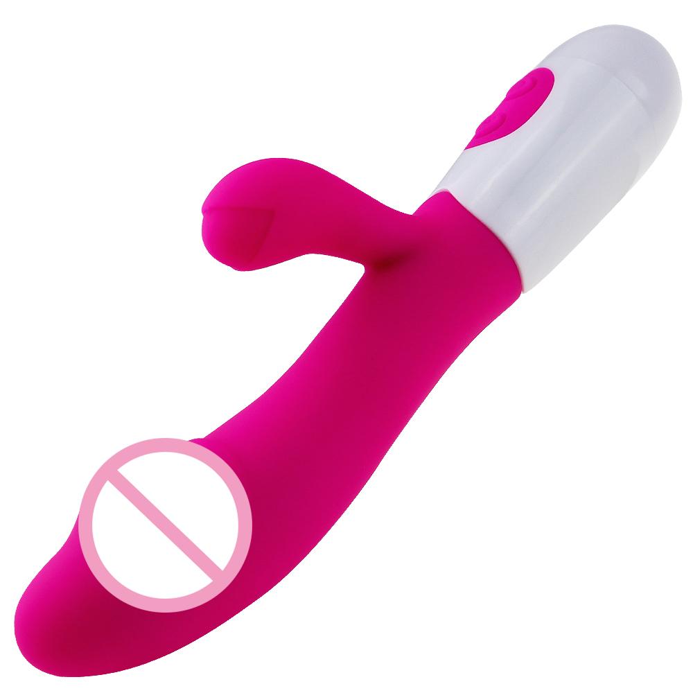 G-spot - rabbit shaped female sex toy, vibrating dildo, clitoris and vagina massager, double