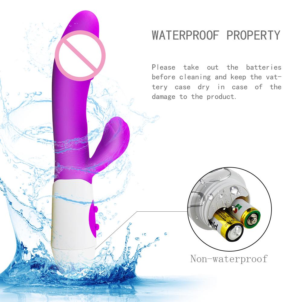 G-spot - rabbit shaped female sex toy, vibrating dildo, clitoris and vagina massager, double