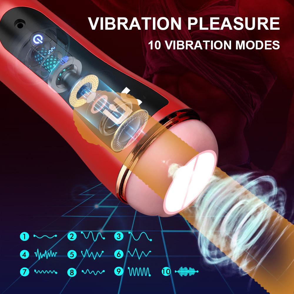 Men's automatic masturbation cup, vaginal masturbator, pipe, pudenda, adult sexy toys, 10 speed sex