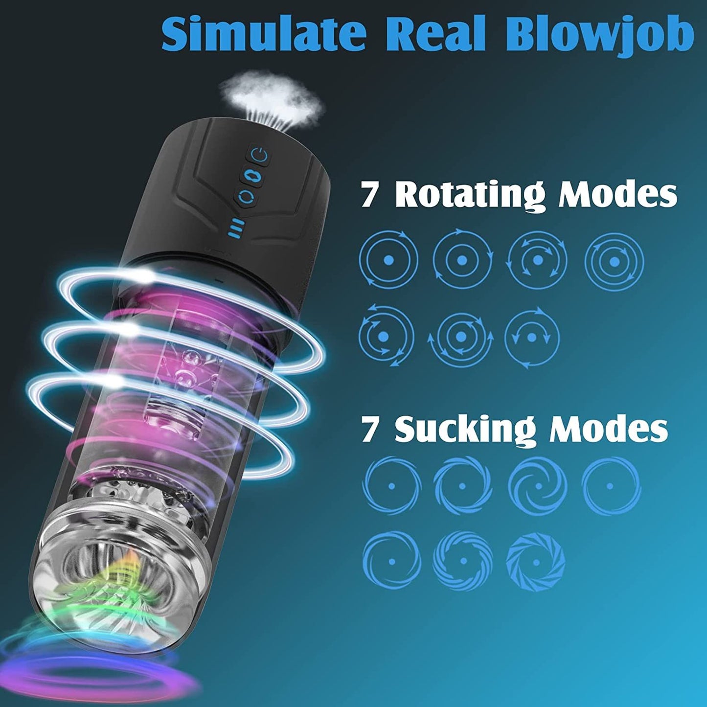 Male automatic rotary masturbator, adult sex toy, suction cup 182023