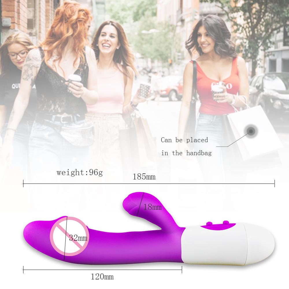 G-spot - rabbit shaped female sex toy, vibrating dildo, clitoris and vagina massager, double