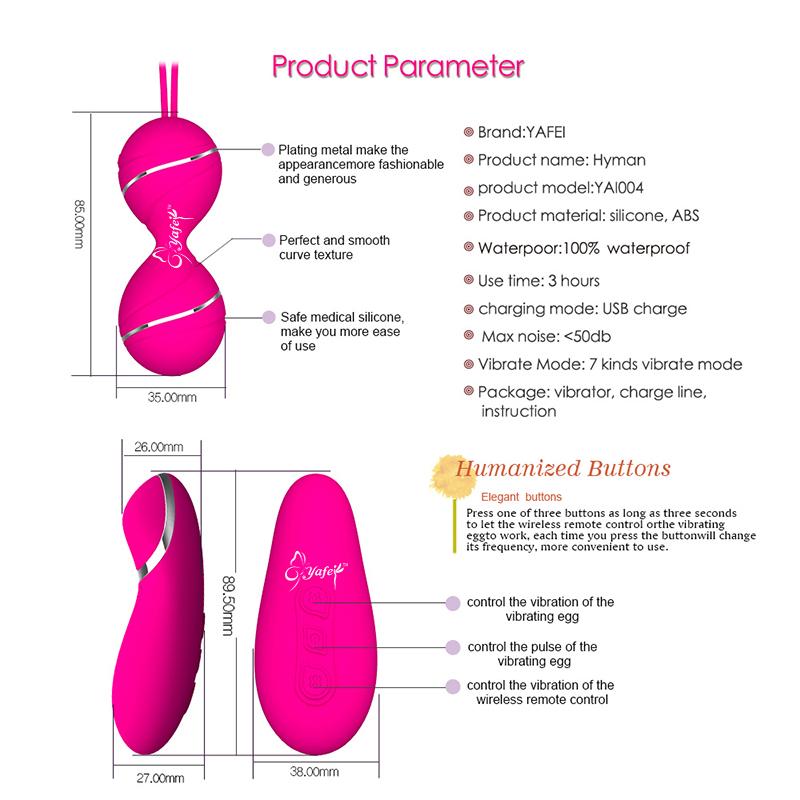 Female vibrating egg vaginal tension sports Ben Wa ball, Kegel vibrating ball remote control geisha