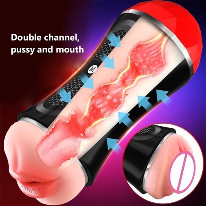 Men's 2-in-1 masturbator, real vagina, suction, pipe, equipment, machine, sex toy, pocket cat, sex