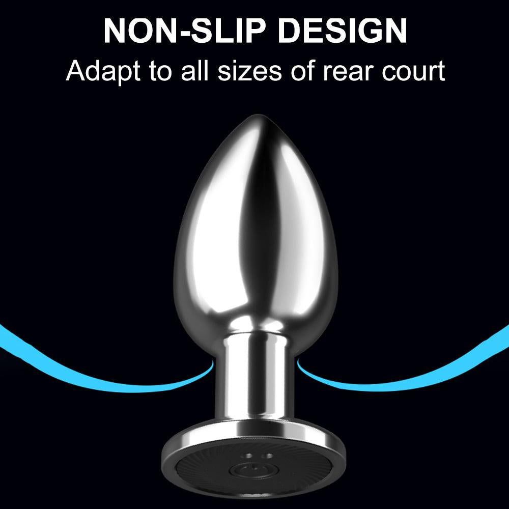 Metal anal vibrator for men and women, equipped with wireless remote control, prostate massager,