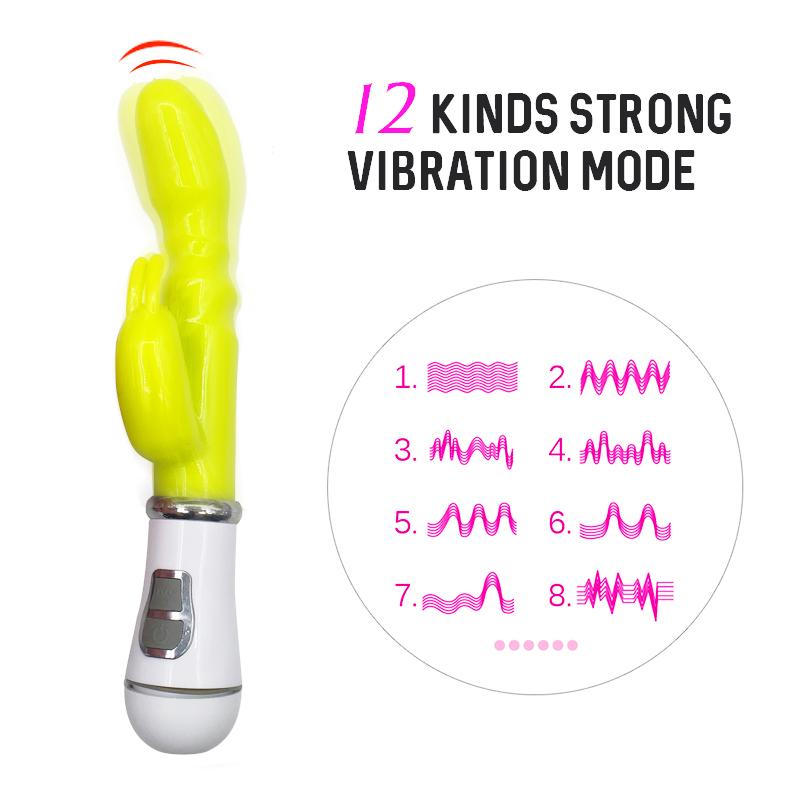 Adult female waterproof dildo vibrator, sex toy, double handle, for masturbation, rabbit